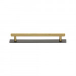 M Marcus Heritage Brass Knurled Design Cabinet Pull with Plate 128mm Centre to Centre